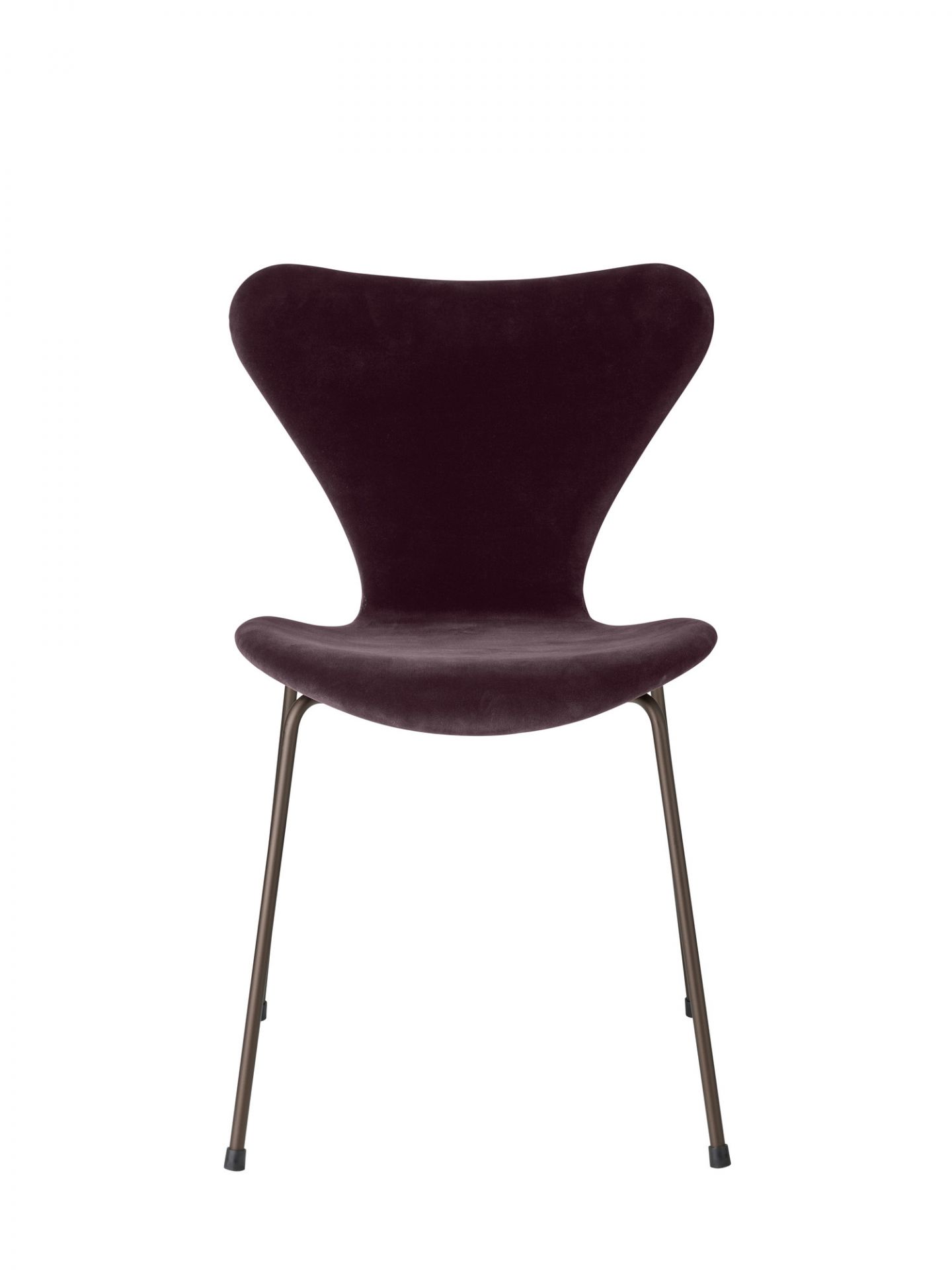 Series 7 3107 Belfast Stuhl Vollpolster Samt Fritz Hansen dunkel pflaume